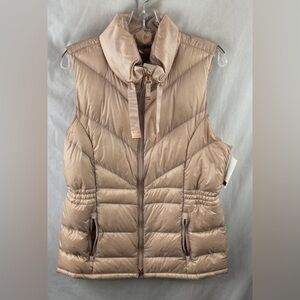 Athleta Banner Peak Down Vest  Rose Gold Puffer Cinched Waist